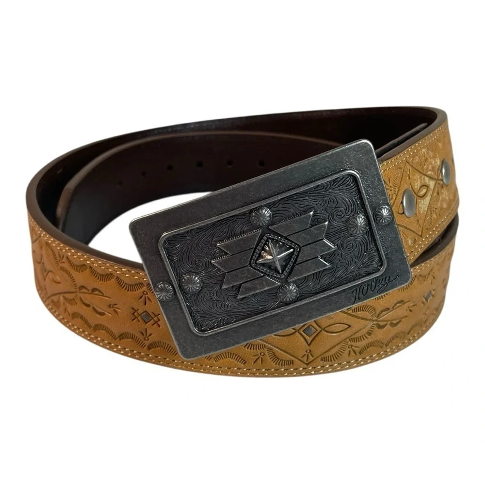 Hooey Women’s Size Medium Western Leather Embossed Belt
